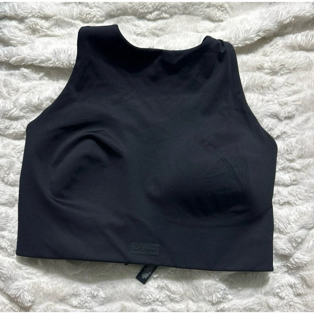 Nike Skims Matte High Neck Bra Obsidian - Picture 2 of 6